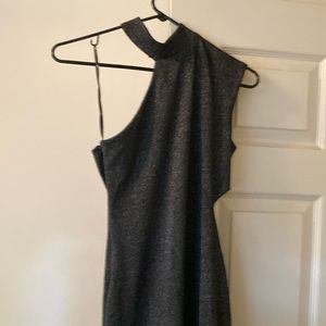 Sexy,  black shimmering silver mini bear skin waist off  shoulder for holidays
